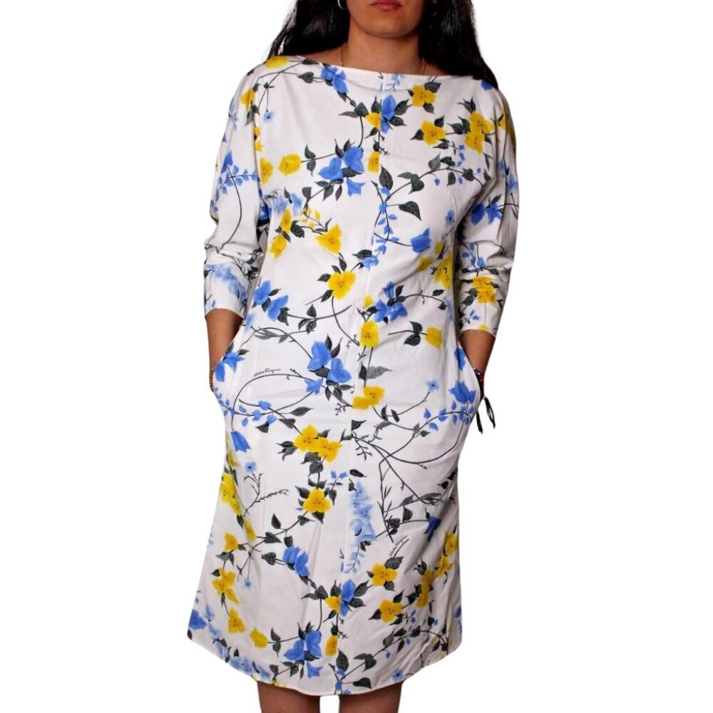 Salvatore Ferragamo Women's Floral Dress Size 40 $1170 NWT MINOR DEFECT